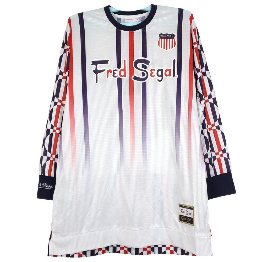 Fred Segal Mitchell‎ & Ness M Medium Longsleeve Goalkeepers Jersey White NWT
